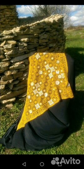 Платок шаль из льна