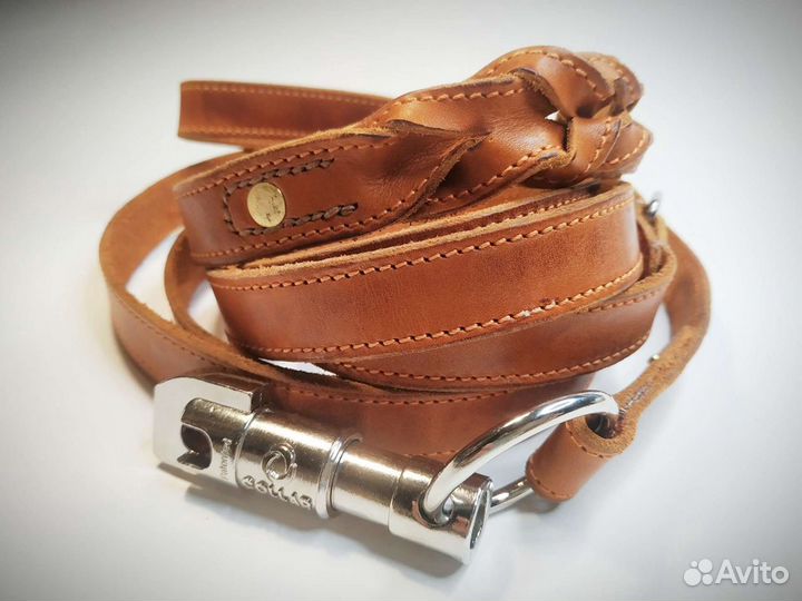 Поводок из натуральной кожи для собак