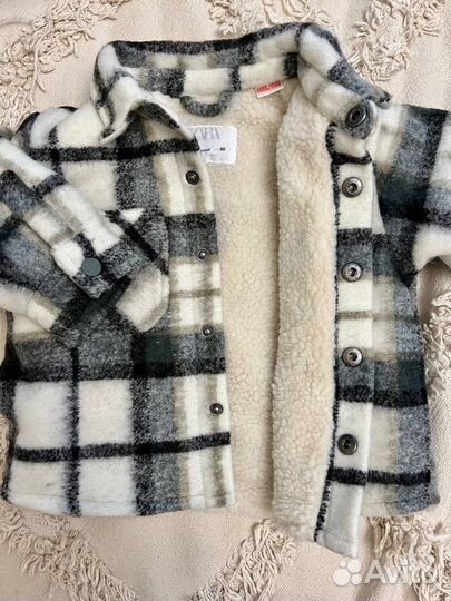Куртка рубашка детская утепленная Zara 86 92 110