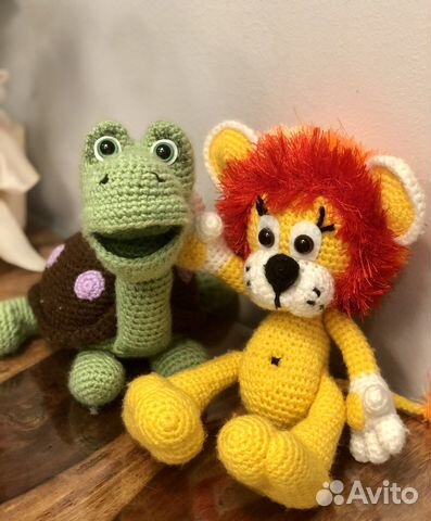 Вязаные Львенок и Черепаха (цена за 2-х)