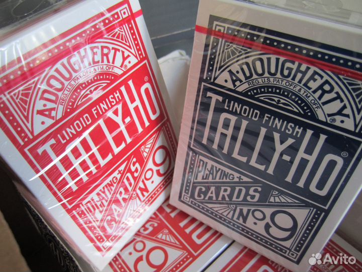 Колода карт Tally-Ho№9 Fan back.Оригинал.Сша.Синь