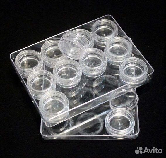Баночки для дизайна в пластиковом чехле