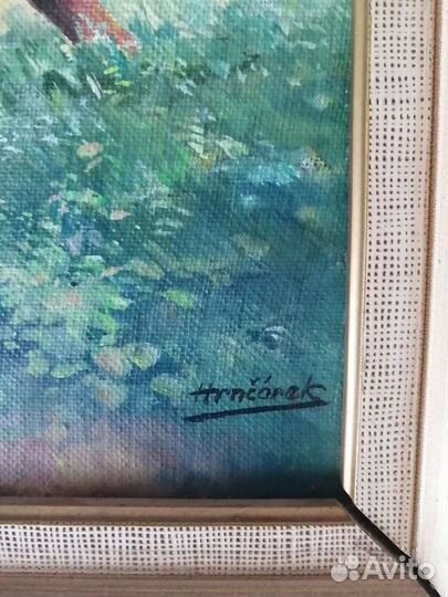 Картина маслом на холсте старинная