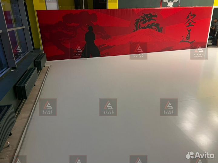 Борцовский ковер 10х10 одноцветный люверсы