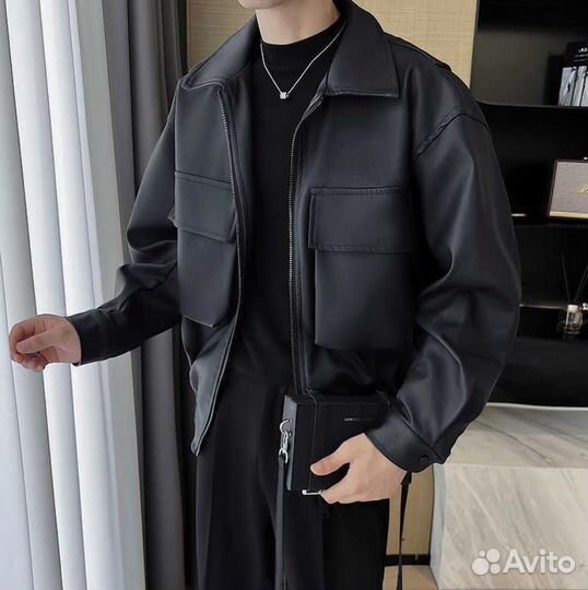 Бомбер кожаный type balenciaga