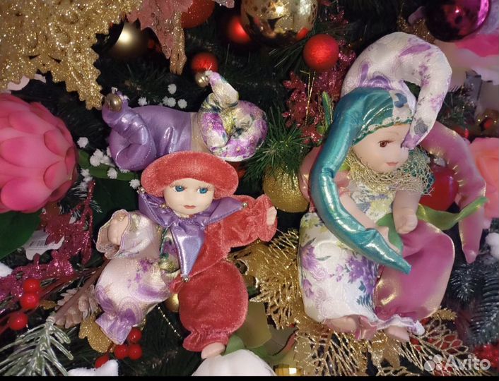 Фарфоровые куклы арлекин клоуны шуты