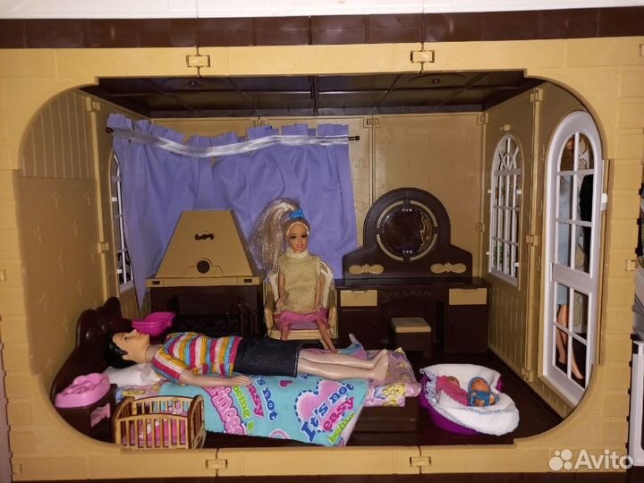 Кукольный домик для барби с мебелью