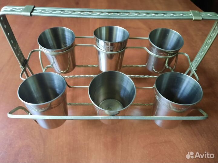 Рюмки СССР металлические на подставке