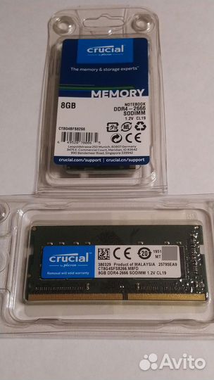 Оперативная память crucial ddr4 8gb sodimm 2666