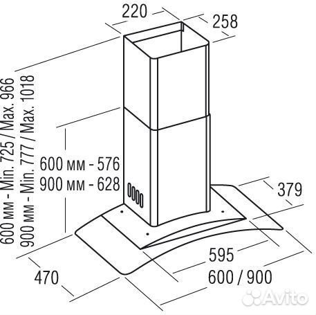 Вытяжка cata C-700 glass/C