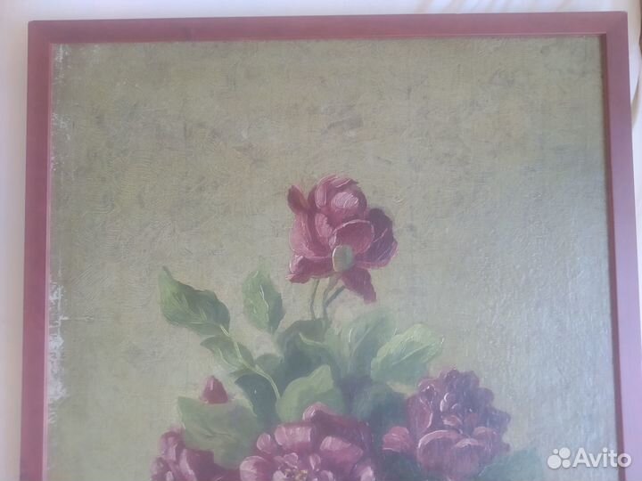 Картины Пионы Цветы Масло Рама Холст