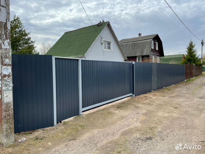 Откатные ворота под ключ с фундаментом