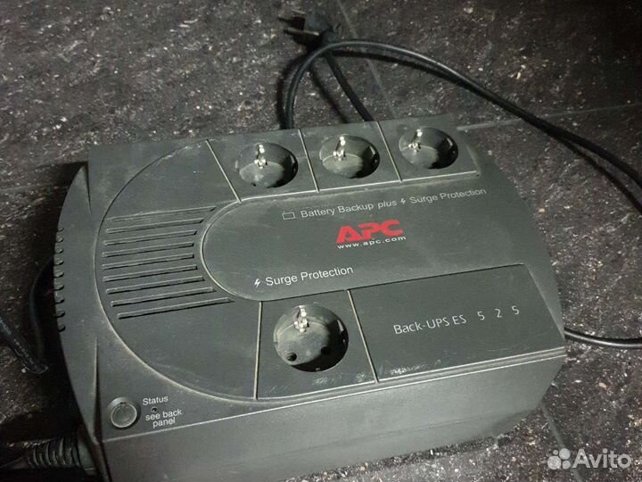 Ибп бесперебойник APC BE525-RS + аккум Delta hr 12