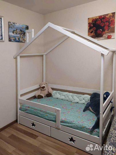 Кроватка MY place с бортиком детская из массиваТер