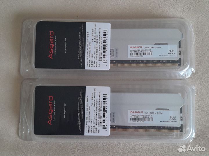 Новая ddr4 2шт по 8gb 3200 Х.М.Р