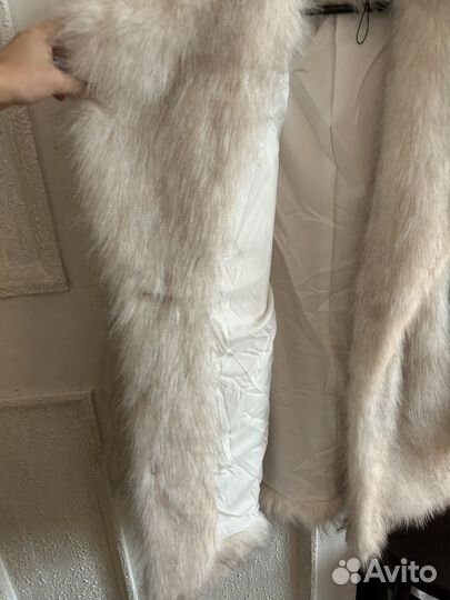 Шуба песец эко-мех новая удлиненная