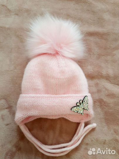 Шапка для девочки 6 мес