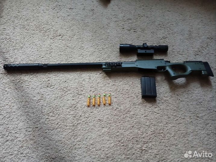 Игровая снайперская винтовка с игрушечными пулями