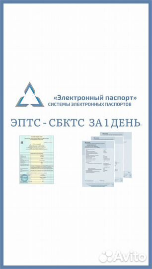 Оформление эптс, сбктс,утиль, сбор за 1 день