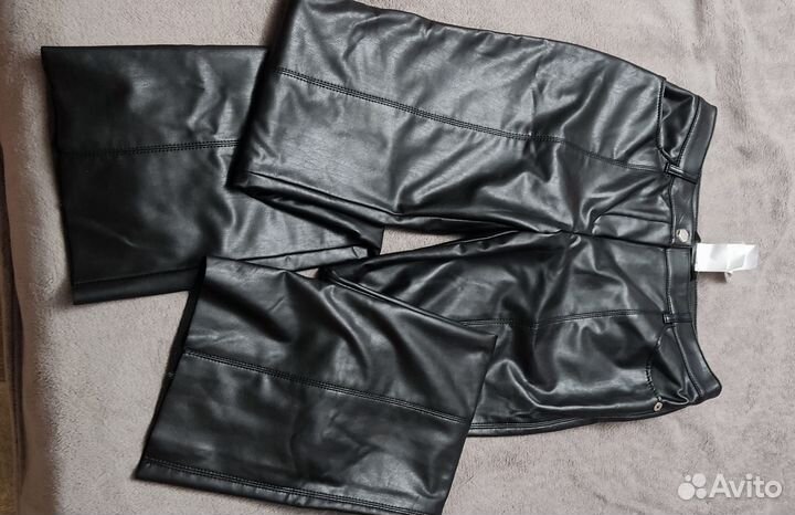 Брюки кожаные новые 46