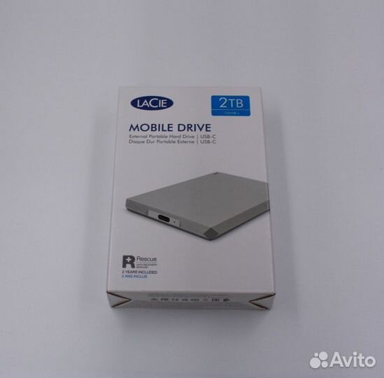 Внешний HDD LaCie Mobile Drive 2Tb, USB-C, Silver