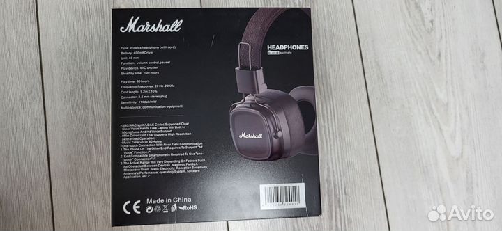 Беспроводные наушники marshall major 4 черн и кори