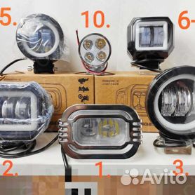 передняя ретро фара 70мм led, хром