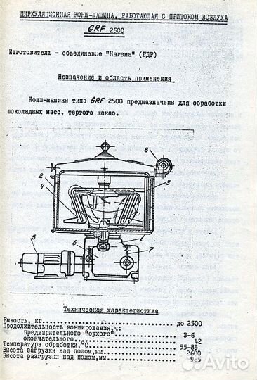 Конш- машина CRF 2500 Циркуляционная и тд