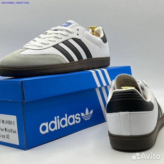 Кроссовки Adidas Samba White/Black (Арт.64343)