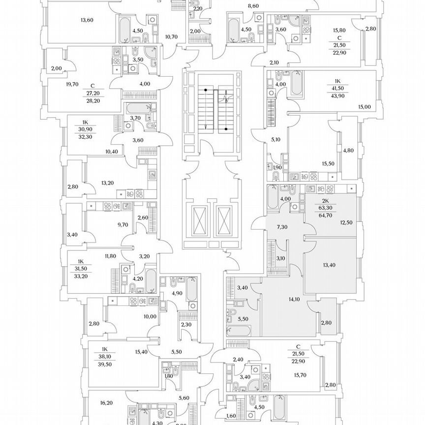 2-к. квартира, 64,7 м², 10/13 эт.