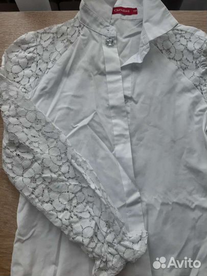 Рубашка белая школьная 134