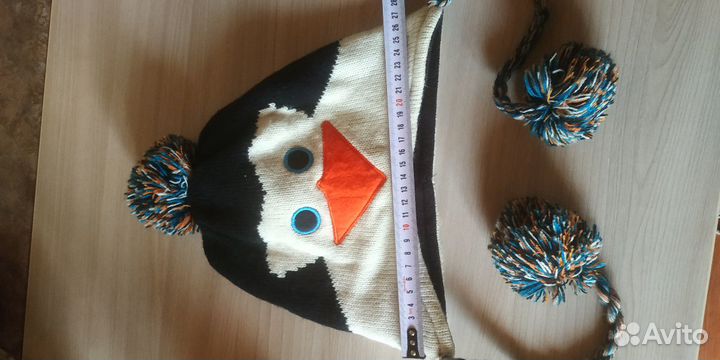 Шапка вязаная, шапка пингвин