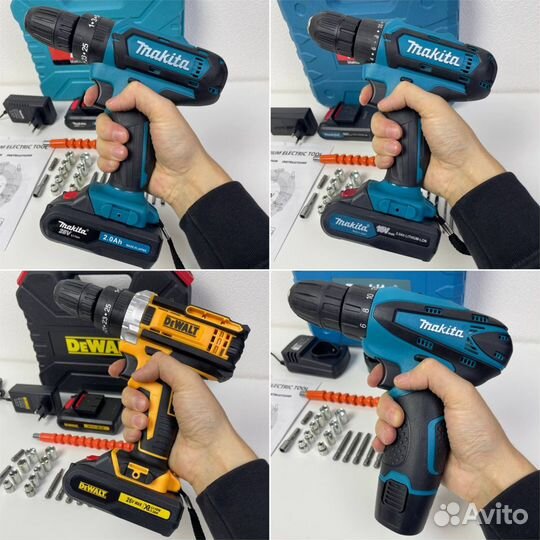 Шуруповерты аккумуляторные Makita и Dewalt