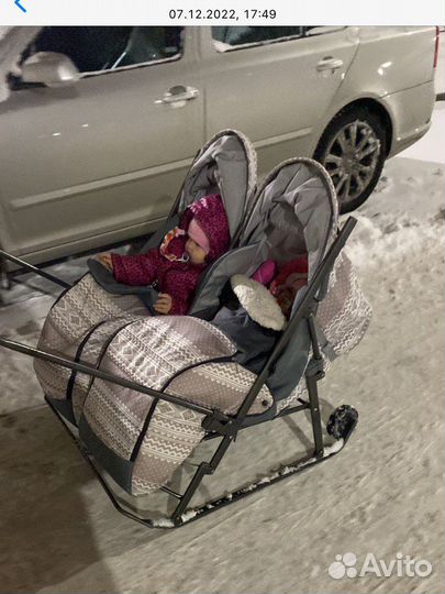 Санки коляска для двоих