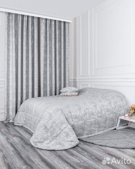 Покрывало Зарина Стальной на кровать