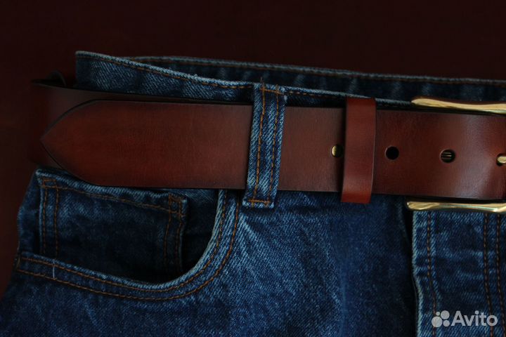 Кожаный ремень ручной работы
