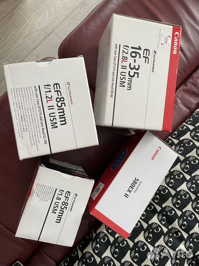 Коробки от объективов и вспышки - оригинал