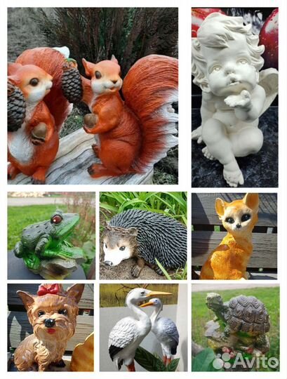 Садовые фигурки из гипса