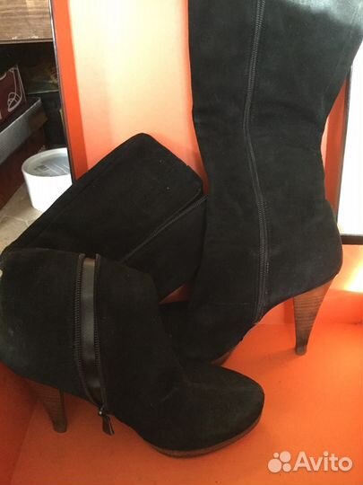 Сапоги демисезон замшевые