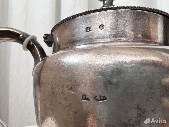 Чайный сервиз, серебро 84 чайник сахарн молочник