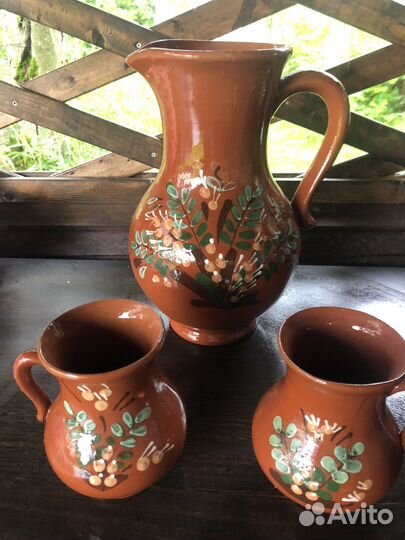 Глиняный большой кувшин в наборе