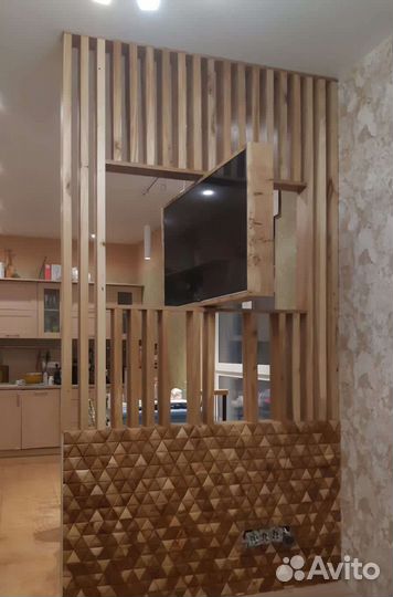 Декоративная перегородка из массива дерева