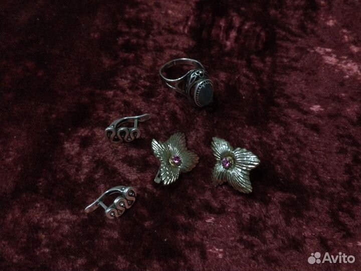 Старинные Серьги и кольцо
