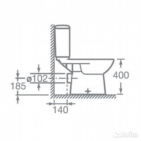 Унитаз-компакт Roca access, выпуск, c сиденьем мик