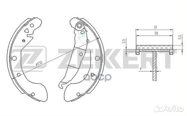 Колодки торм. бараб. задн. Chevrolet Rezzo (U10