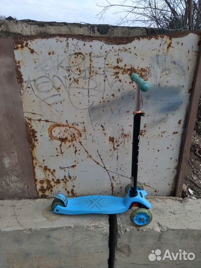 Самокат детский трехколесный светящиеся колеса