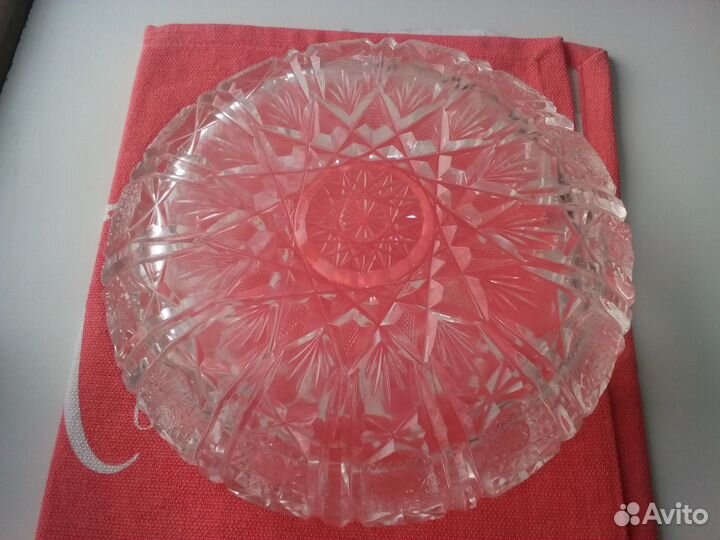 Ваза конфетница хрусталь винтаж Чехия