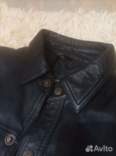 Кожаная рубашка XL