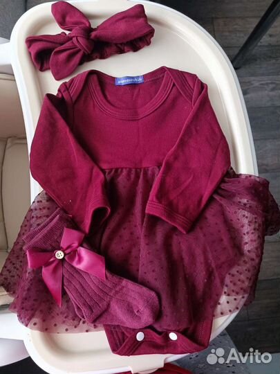 Платье боди для девочки 68