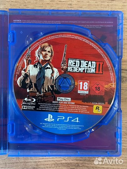 Диск на ps4 rdr2